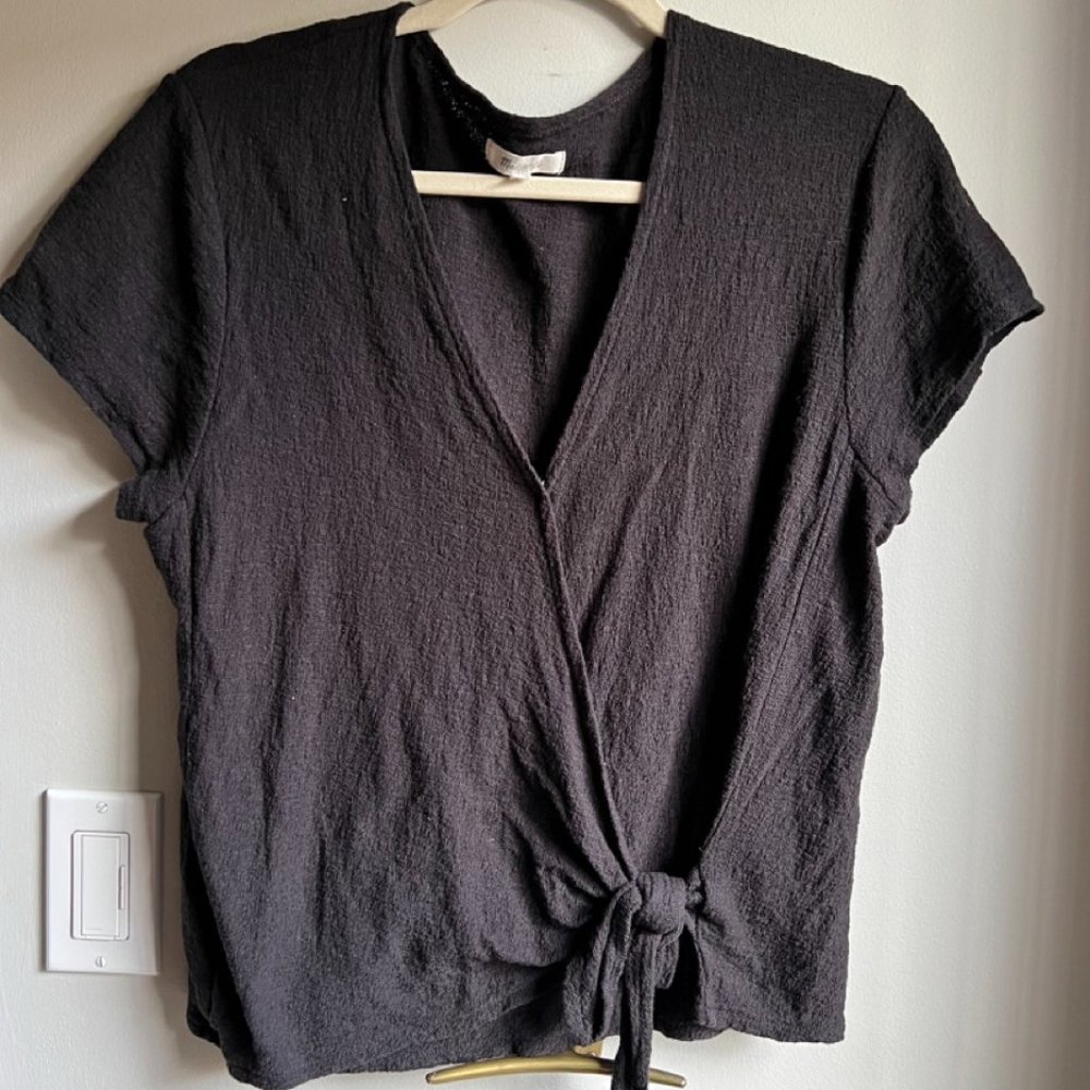 MADEWELL CROSSBODY BLACK BLOUSE